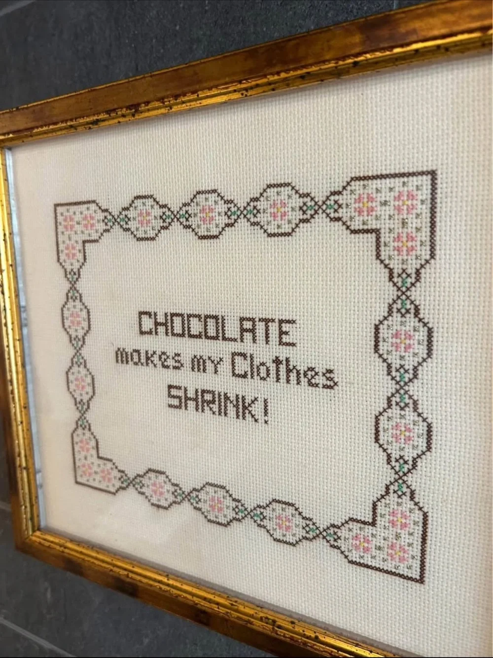 Framed Cross-Stitch Wall Art - 